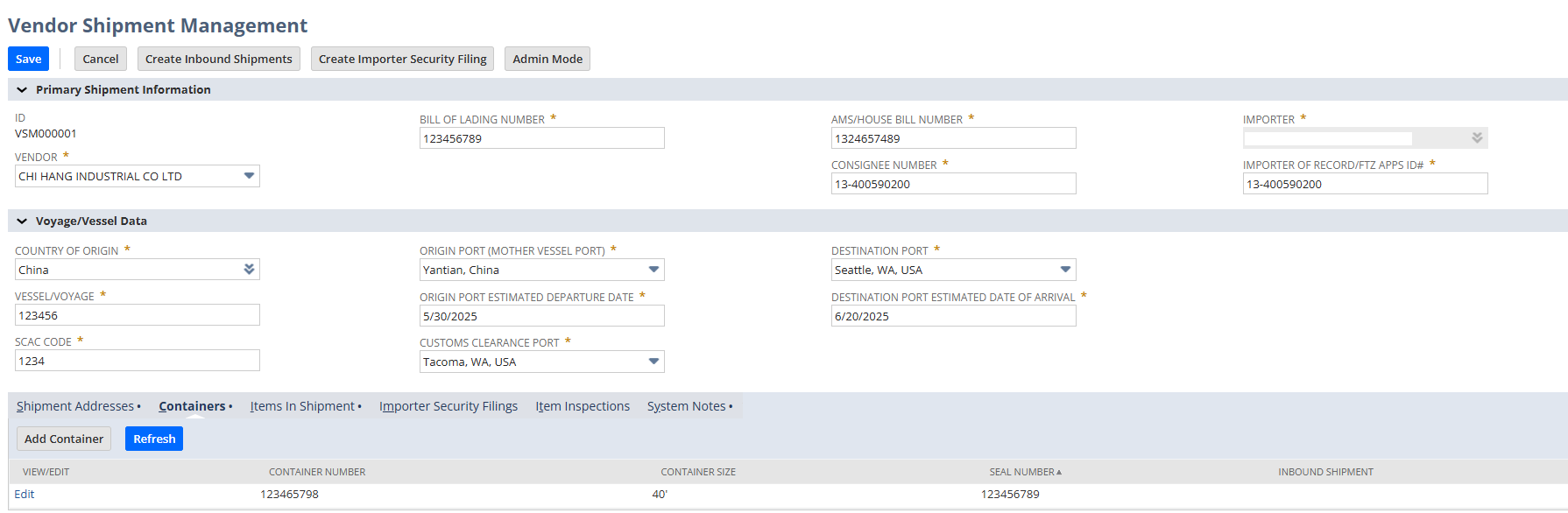 netsuite inbound shipping solution