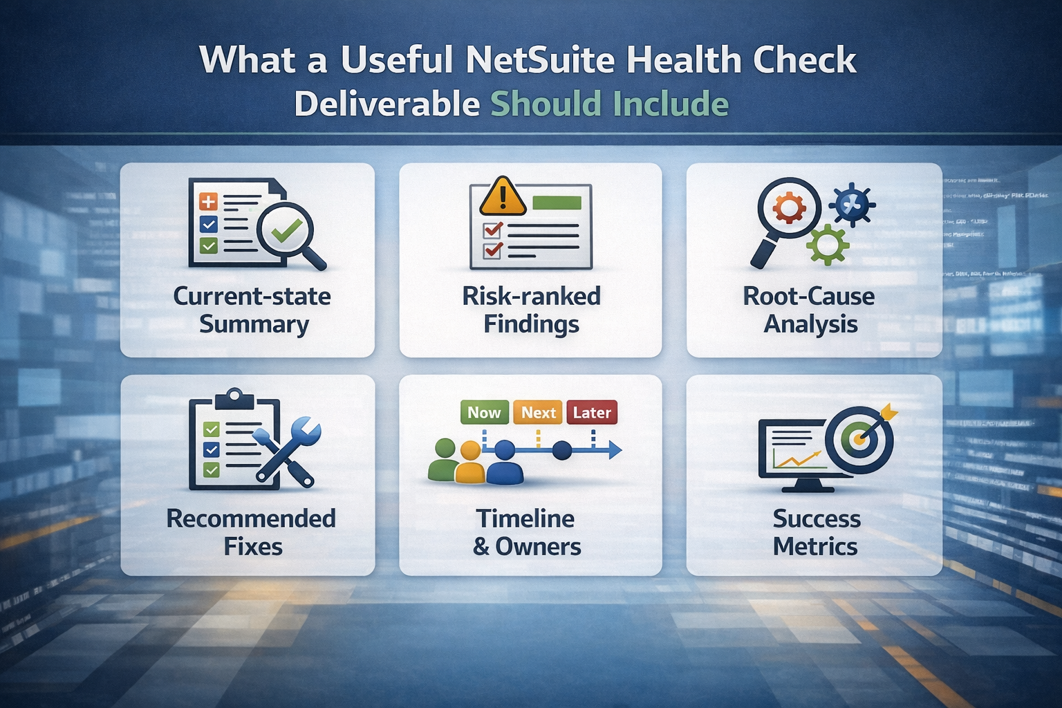 What a Useful NetSuite Health Check Deliverable Should Include