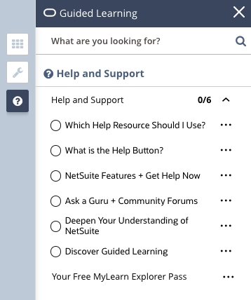 help and support with netsuite guided learning