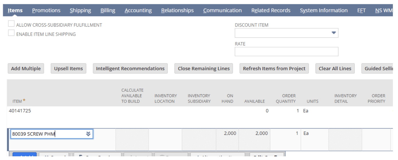 Make On Hand Quantities Visible at Order Entry