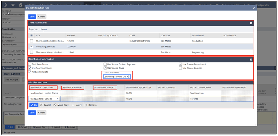 NetSuite quick rules