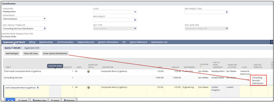 quick distribution in netsuite