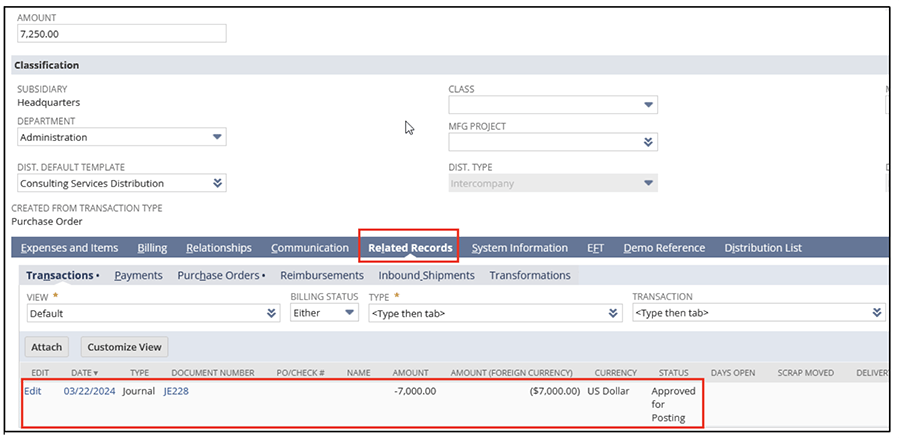 netsuite related records