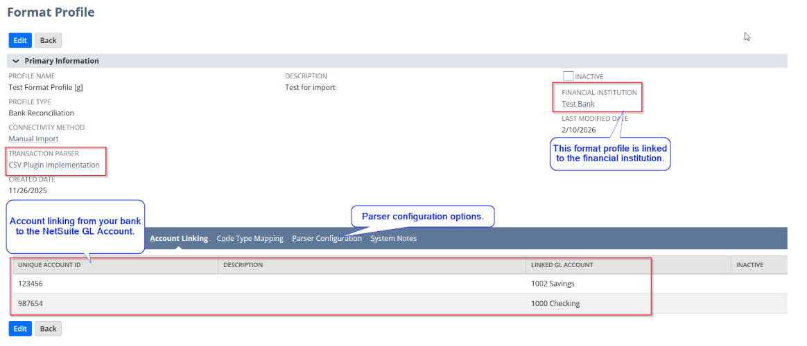 netsuite bank parser suiteapp