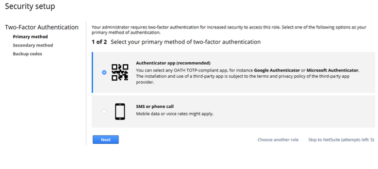 2FA security set up with google authenticator barcode
