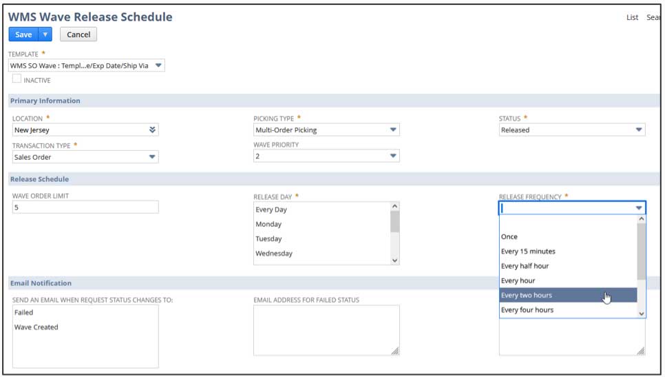 WMS dashboard