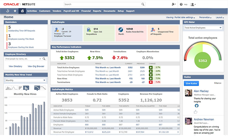 netsuite kpi dashboard