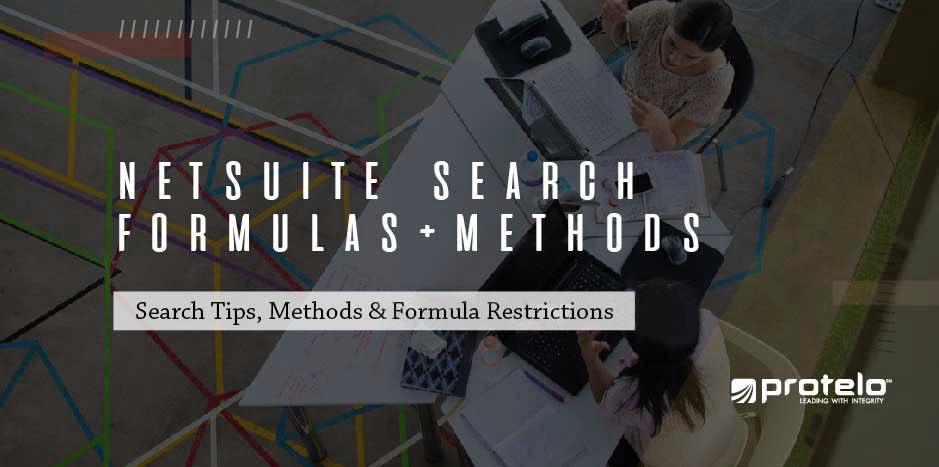 NetSuite Search Formulas & Methods Overview