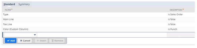 NetSuite Saved Search-fields