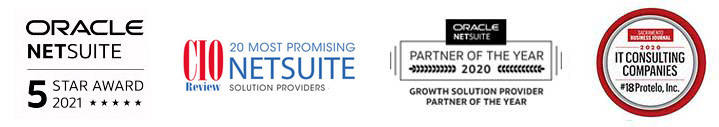NetSuite 5-star Partner 2022 - Top partner Protelo Awards